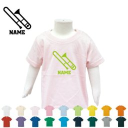 「トロンボーン」名入れTシャツ/ベビー服、キッズ服、お名前、子供服、キッズウェア、こども服、入園、入学、新学期、幼稚園、保育園、小学校、夏服【ネコポス発送可】【cf_bst】楽器 吹奏 バンド 楽団 オーケストラ クラシック