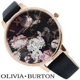 OLIVIA BURTON オリビアバートン 腕時計 OB15WG12 レディースウォッチ ブラック ピンクゴールド 花柄 フラワー 新品 無料ラッピング可