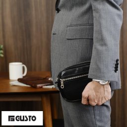 G-GUSTO 湿式合皮セカンドポーチ ブラック