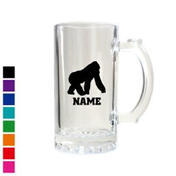 「ゴリラ」名入れビアマグ 名入れジョッキ 中ジョッキ 生ビール マイジョッキ ビアグラス タンブラー お祝い ギフト ビアジョッキ   【cb】Gorilla ドンキーコング
