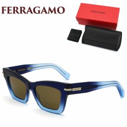 Ferragamo フェラガモ サングラス レディース UVカット グローバルフィット フォックス ブルー ケース付 日焼け対策 国内正規品 SF2031S-415