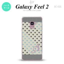 Galaxy Feel 2 ギャラクシー フィール 2 SC-02L スマホケース カバー ハードケース ドット・水玉 グレー×青 イニシャル 対応 nk-sc02l-1650i[スマホ,スマホケース,スマホカバー,ケース,カバー,ジャケット]