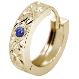 フープピアス k18 18金 メンズ ピアス 片耳 フープ ゴールド 9月誕生石 中折れ式 小さめ かっこいい 父の日 2024