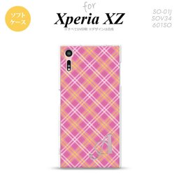 【SO01J】【スマホケース/スマホカバー】【エクスペリア XZ 】SO01J スマホケース XPERIA XZ ケース エクスペリア XZ  イニシャル チェックA ピンク nk-so01j-tp433ini【メール便送料無料】