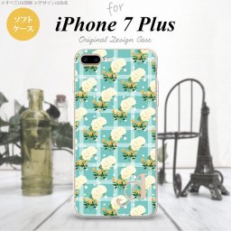 【iPhone7plus】【スマホケース/スマホカバー】【アイフォン7plus】iPhone7plus スマホケース カバー アイフォン7plus ソフトケース イニシャル チェック・バラ 青 nk-i7plus-tp254ini【メール便送料無料】