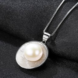 ネックレス 淡水パール シルバー925 ホワイト ピンク パープル シルバー ベネチアンチェーン 中粒 一粒 40+5cm 揺れる ゆれる 可愛い かわいい ピン留め pn0074