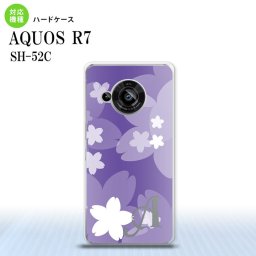 SH-52C AQUOS R7 スマホケース 背面ケース ハードケース 花柄 サクラ C 紫 +アルファベット 2022年 7月発売 nk-r7-064i