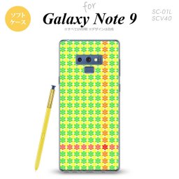 Galaxy Note 9 ギャラクシー ノート9 SC-01L SCV40 スマホケース カバー ソフトケース 花十時 緑×黄色 nk-note9-tp1356[スマホ,スマホケース,スマホカバー,ケース,カバー,ジャケット]
