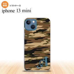 iPhone13mini iPhone13 mini ケース ソフトケース タイガー 迷彩 A 茶 +アルファベット iPhone ミニ 5.4インチ  おしゃれ かわいい メンズ レディース キッズ デザインたくさん nk-i13m-tp1170i