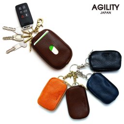 『フラン』(全4色)ベルーガ/【キーケース スマートキー 一体型 キーポーチ メンズ レディース 本革 ファスナー付き ICカード パスケース コンパクト 日本製】【AGILITY affa(アジリティアッファ)】(1636)[M便 3/3]