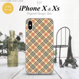 【iPhoneX】【スマホケース/スマホカバー】【アイフォンX】iPhoneX スマホケース カバー アイフォンX チェックA ベージュ×赤 nk-ipx-tp445【メール便送料無料】
