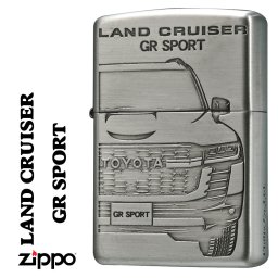 【名入れ】zippo ジッポーライターTOYOTA ランドクルーザー GR SPORT トヨタ自動車公式認定 銀サテン古美両面エッチング オイルライター車 CRA メンズ 誕生日 ギフト プレゼント  [zTOYO-LC-GR]