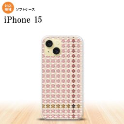 iPhone15 iPhone15 スマホケース 背面ケースソフトケース 花十時 シック 茶 2023年 9月発売 nk-i15-tp1352