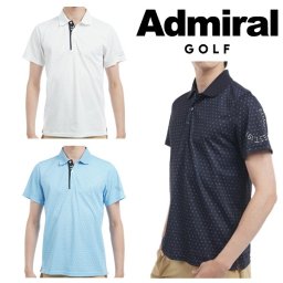 アドミラル ゴルフ メンズ モノグラムプリント スパッシーポロシャツ ADMIRAL GOLF ADMA526 2025年春夏モデル お誕生日祝い お祝い 記念品 お父さん 父の日 彼氏 男性 30代 40代 50代 60代  還暦祝い 敬老の日 人気プレゼント プレゼント