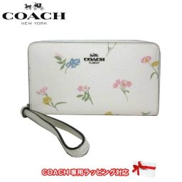 コーチ アウトレット COACH 財布 F73337 PVC マルチ フローラル / フラワー プリント ラージ フォン ウォレット / ラウンドファスナー 長財布 SVCAH(チョークマルチ)【RCP】【0815楽天カード分割】【s-mail03】【レディース】