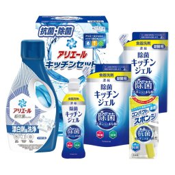 実りの秋の贈り物 アリエール&キッチンセット ギフト工房 除菌キッチンジェル詰替用（160ml）×2、P&Gアリエールジェル（700g）･除菌キッチンジェル（200ml）･コンパクトスポンジ×各1