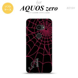 AQUOS zero アクオス ゼロ 801SH スマホケース カバー ソフトケース 蜘蛛の巣A ピンク イニシャル 対応 nk-801sh-tp935i[スマホ,スマホケース,スマホカバー,ケース,カバー,ジャケット]