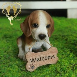 ようこそ ウエルカム ビーグル犬 樹脂 置物 父の日 犬の置物 ドッグ【ガーデニング雑貨】庭 玄関【犬置物】 ガーデン 雑貨 オーナメント おしゃれ置物 樹脂 お出迎え おうち時間 WooBia