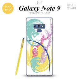 Galaxy Note 9 ギャラクシー ノート9 SC-01L SCV40 スマホケース カバー ソフトケース アート 白×黄 nk-note9-tp1264[スマホ,スマホケース,スマホカバー,ケース,カバー,ジャケット]