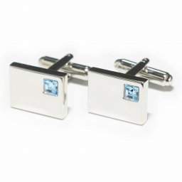 鎌倉カフス工房 アクアクリスタル付 カフスボタン・カフリンクス メンズ  ec027 結婚式 旦那 プレゼント ギフト 彼氏 父の日 誕生日プレゼント