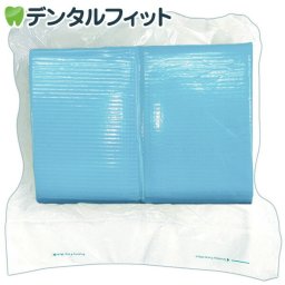 【送料無料】リセラ紙エプロン  Vパック ブルー 1個（100枚）3層片面防水・エンボス加工