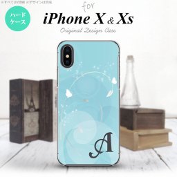 【iPhoneX】【スマホケース/スマホカバー】【アイフォンX】iPhoneX スマホケース ケース アイフォンX イニシャル バタフライ・蝶（A） 青 nk-ipx-203ini【メール便送料無料】