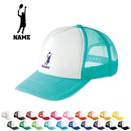 テニス3  名入れメッシュキャップ オリジナル セミオーダーメイド  名入れ 部活 サークル チームウェア お揃い 記念 クラブ  ラケット　ボール　シングルス　ダブルス
