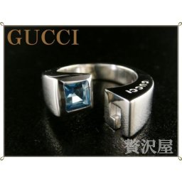 グッチ GUCCI 指輪 シルバー925 ブルートパーズ付 ツイストＧ リング GUCCI 077471-098A9-4800