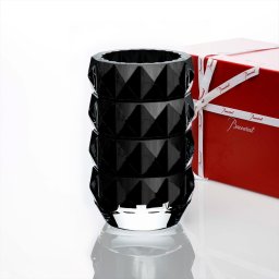 Baccarat バカラ ルクソール ベース Mサイズ ラウンド ブラック 23cm 名入れ彫刻代込み 彫刻 刻印 名入れ ギフト 記念品 誕生日 結婚祝 花瓶 花器 ベース フラワーベース 法人 プレゼント 受賞 オブジェ 正規品 周年祝 開店祝 新築祝 高級 ブランド ガラス