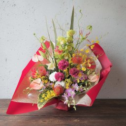 【豪華アレンジメント】自分のことのように嬉しいです！【大切な方へ】恋人 上司 両親 お祝い プロポーズ 結婚祝い 開店祝い 開業祝い 発表会 送別会 引越し祝い 新築祝い 結婚記念日 誕生日 退職祝い ギフト プレゼント 豪華 母の日