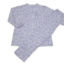 レディース パジャマ 寝具 ネマキ 花柄 秋 冬 春 ピンク サックス パープル 長袖 長ズボン 毛玉にならない スムース生地 綿100% M L ルームウェア ナイトウェア 花柄 日本製 誕生日 敬老の日 各種プレゼントに