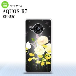 SH-52C AQUOS R7 スマホケース 背面ケース ハードケース 花柄 ミックス D 黒 2022年 7月発売 nk-r7-286