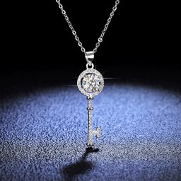 ネックレス レディース モアサナイト ホワイト シルバー925 シルバー 1ct kj014