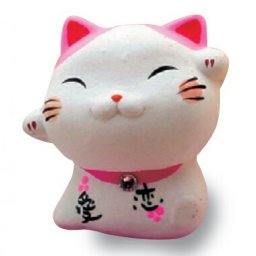 風水招猫(恋愛)・桃 インテリア 雑貨 癒しグッズ プレゼント ギフト　お守り 猫 陶器 置物 お歳暮 プチギフト お茶 2026 雑貨 インテリア 内祝い オブジェ 女性 父 母 贈り物 お土産