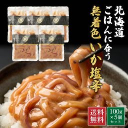 【TVで紹介されました！】いか塩辛 北海道 ごはんに合う海の幸 無着色 100g×5個セット 無添加 国産 スルメイカ 珍味 高級 お取り寄せグルメ ご飯のお供 酒の肴 おつまみ【冷凍】