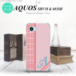【603sh】【スマホケース/スマホカバー】【アクオス Xx3 ミニ】603sh スマホケース AQUOS Xx3 mini ケース アクオス Xx3 ミニ イニシャル チェック・ボーダー 赤 nk-603sh-1606ini【メール便送料無料】