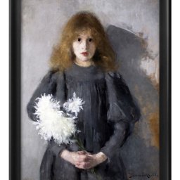 オルガ ボズナンスカ Girl with Chrysanthemums A3 サイズ ポスター アート おしゃれ 絵画 インテリア 北欧 イラスト マット紙 艶消し アートパネル 額 フレーム デザイン 壁掛け ギフト 新築祝い ディスプレイ 引越し祝い　新生活　空間デザイン 