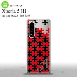 SO-53B SOG05 Xperia5III ケース ハードケース パズル 黒 赤 +アルファベット オススメ 人気 おしゃれ スマート シンプル nk-xp53-1204i