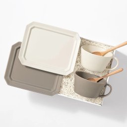 サクザン×HYACCA限定ギフトボックス SAKUZAN 作山窯 スープカップ プレート TABLE WARE BOX/ブラウン＆ホワイト 結婚祝い 新築祝い 新居祝い ペア プレゼント 食器セット  皿 美濃焼 食洗機対応 日本製 ペアセット　気が利く　縁起がいいもの　おしゃれ　式なし　ハイブランド　ハイセンス　15000円 クリスマス