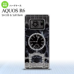 SH-51B AQUOS R6 AQUOS R6 スマホケース ハードケース 時計 妖精 黒 白 メンズ レディース nk-r6-1258
