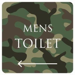 トイレ 御手洗 TOILET トイレマーク 迷彩 カラー MENS 左 文字タイプ ピクトサイン ステッカー シール 塩ビ製 サイン ウォールステッカー インテリア 施設 案内