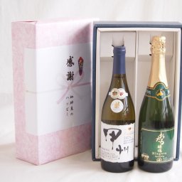実りの秋の贈り物 感謝の贈り物ボックス 和柑橘香な辛口白ワインと国産ワインセット(おたる醸造 ナイアガラス白パークリングワインやや甘口(北海道)720ml柑橘香 山梨県産御坂甲州白ワイン 750ml