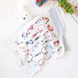 ABCガーゼケットmini/オーガニックコットン ミニケット ベビーケット タオルケット おくるみ お昼寝 赤ちゃん ベビー 子供 オールシーズン ガーゼ かわいい 男の子 女の子 布団 4重ガーゼ 持ち運び