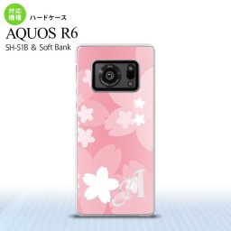SH-51B AQUOS R6 AQUOS R6 スマホケース ハードケース 花柄 サクラ C 白 ピンク +アルファベット メンズ レディース nk-r6-063i