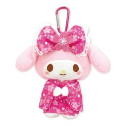 サンリオ　ぬいぐるみ　カラビナ付エコバッグ　桜着物　マイメロディ　サンリオキャラクターズ　　193605-24　ナカジマコーポレション