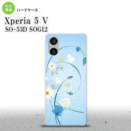 Xperia 5V Xperia 5V スマホケース 背面ケース ハードケース 花柄 ミックス A 青 2023年 10月発売 nk-xp55-272