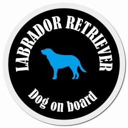 カラフル Dog on board ラブラドールレトリバー ブラック&ホワイト カーサイン 車 マグネットステッカー 犬 マグネット 強力 直径13cm 丸型 おしゃれ かわいい ドラレコステッカー 安全対策 危険運転 煽り運転 アニマル 動物 犬種別 屋外 防水 屋内