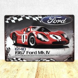 ブリキ看板 レトロ 車 ビンテージ アンティーク ガレージ プレート GT40 1967 壁飾り かっこいい 渋い アメリカン 雑貨 インテリア おしゃれ サーファー バー カフェ 店舗
