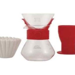 Kalita カリタ ウェーブスタイルアップ185 ドリッパー レッド 2～4人用 耐熱ガラス シリコーンスタンド フィルター付属 おしゃれ モダン 上質 ハンドドリップ 珈琲抽出器具 こだわりの一杯 キッチン雑貨 ギフト