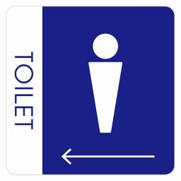 トイレ 御手洗 TOILET トイレマーク F1男 左 矢印 ピクトサイン ステッカー シール 塩ビ製 サイン ウォールステッカー インテリア 施設 案内
